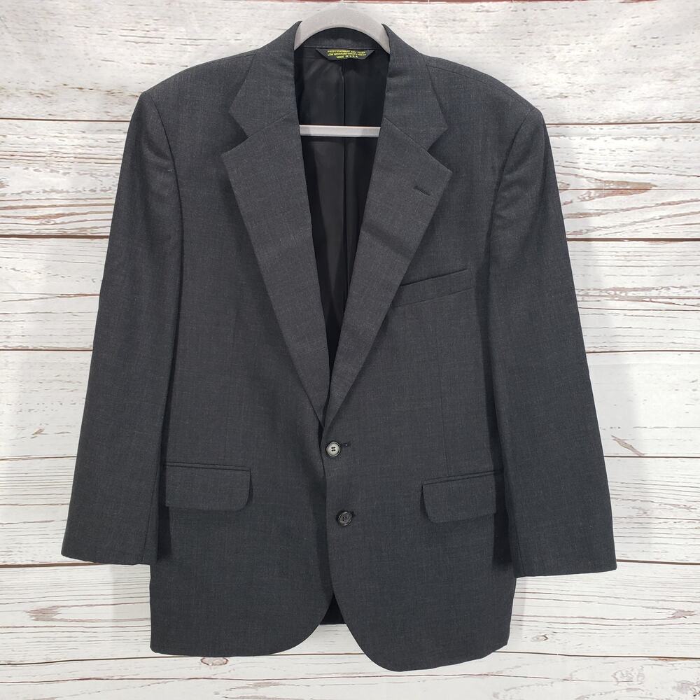Tailors Row by Deansgate 100%Worsted Wool Men's Charcoal Sportscoat Blazer 42R